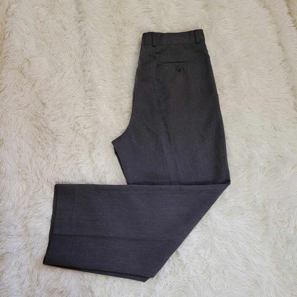 Barrington Men Business Casual Wide Leg Gray Trouser Slacks Pants size 34W x 30L